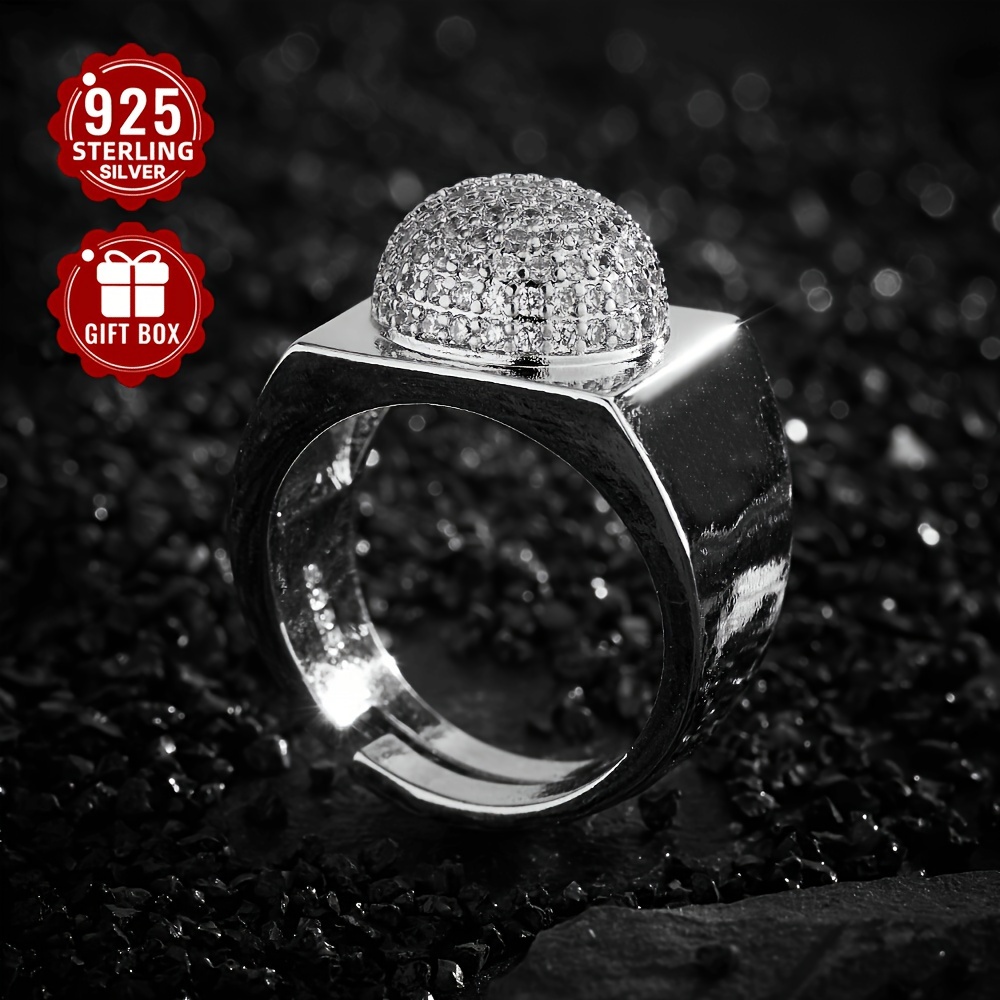 925 Sterling Silver Open Ring Unisex Hip Hop Fashion Statement Ring